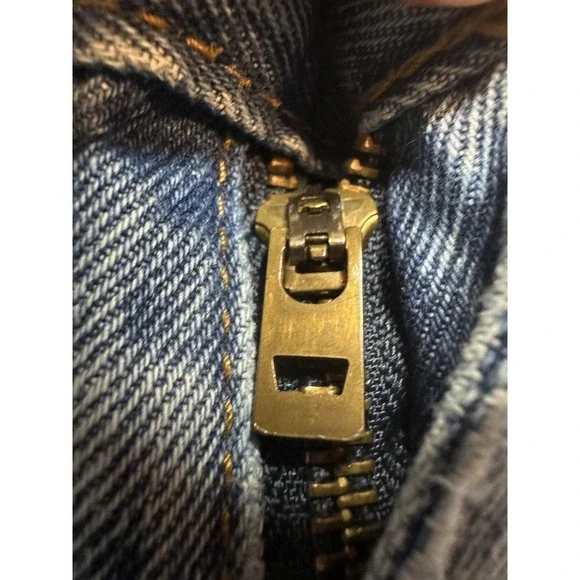 Levis 516 Jeans Mens 33x34 (31x31) Light Wash Blue Denim Straight Leg Zipper Fly - Picture 10 of 16